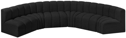 Briar Black 151 Boucle Fabric Upholstered Modular Sectional, 6-Piece