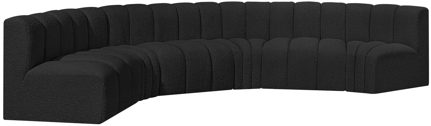 zara black boucle fabric modular sofa s6b