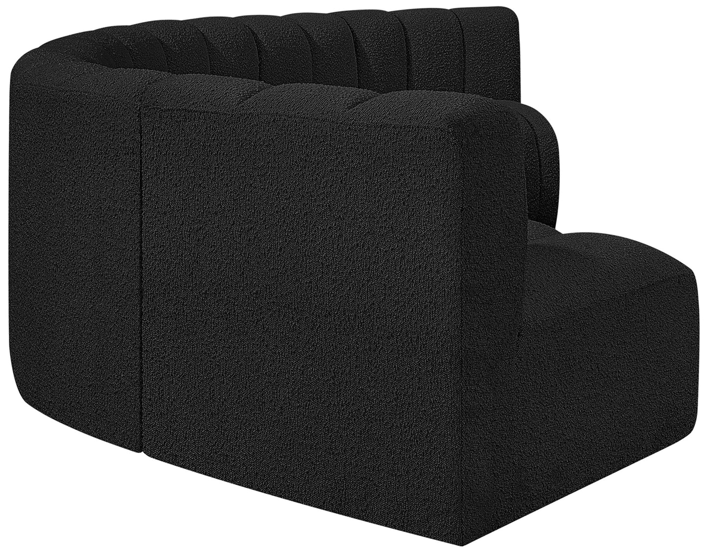 zara black boucle fabric modular sofa s6b