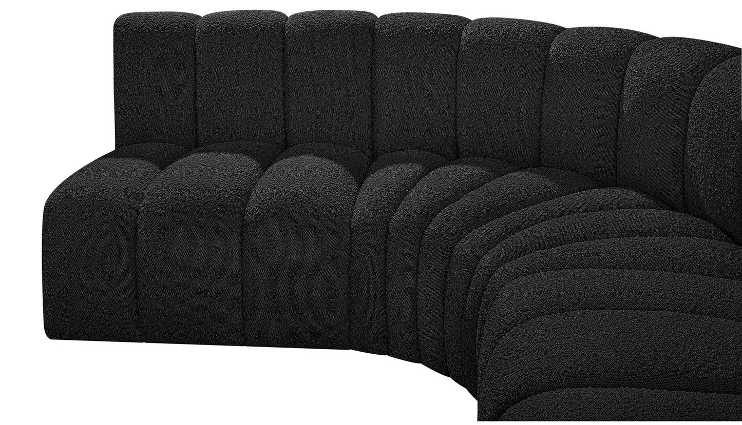 zara black boucle fabric modular sofa s6b