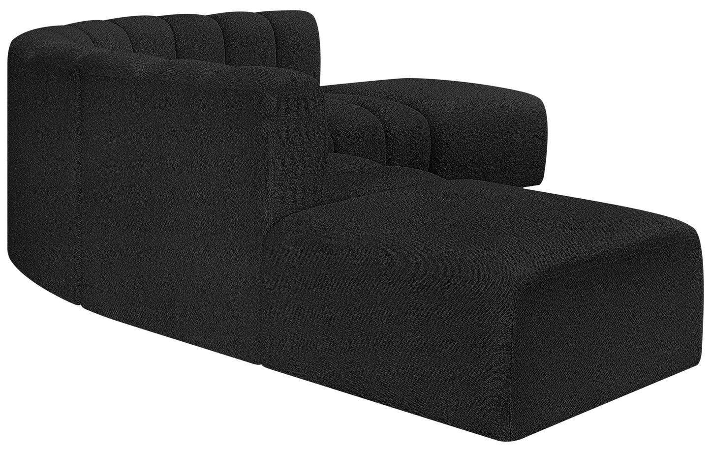 zara black boucle fabric modular sofa s6c