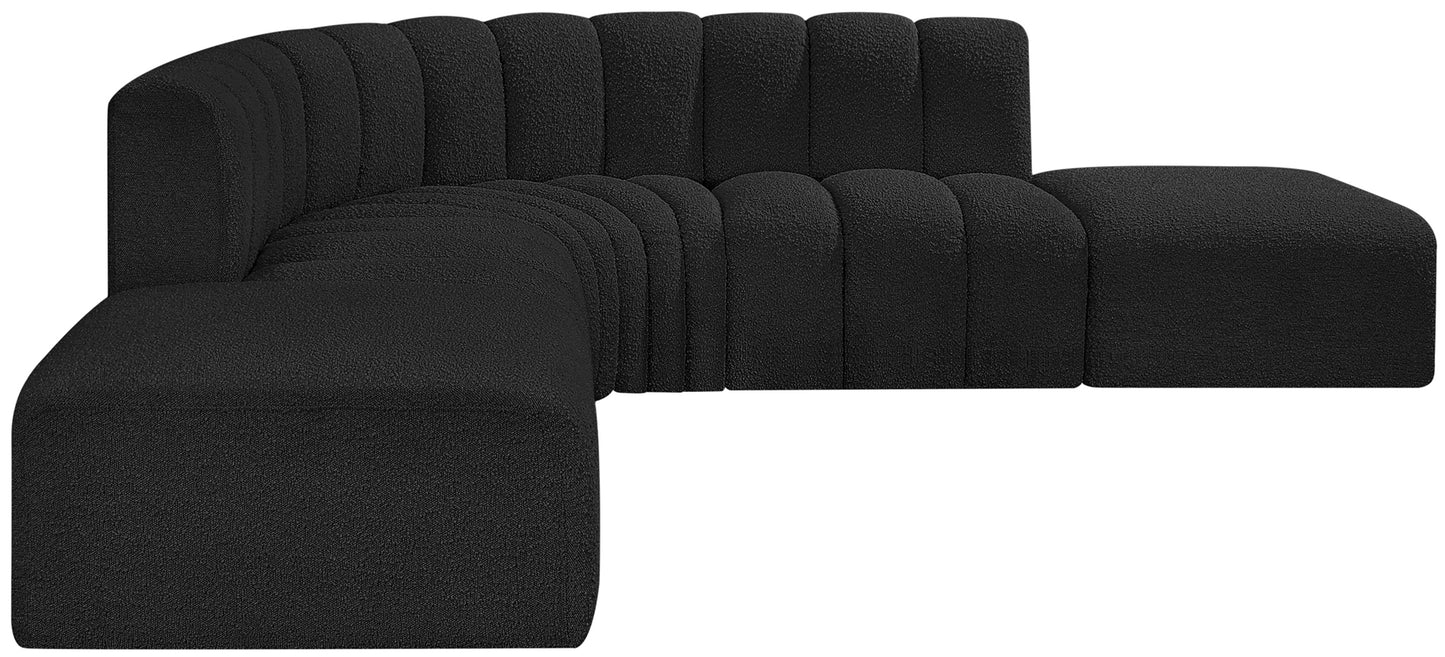 zara black boucle fabric modular sofa s6c