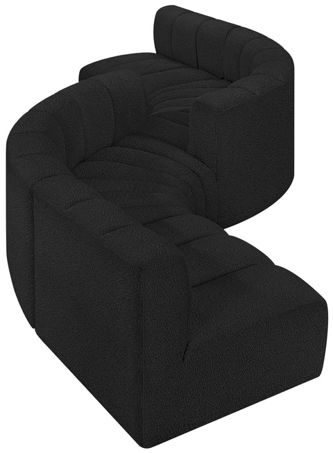 Briar Black 145 Boucle Fabric Upholstered Modular Sectional , 6-Piece (Style 2)