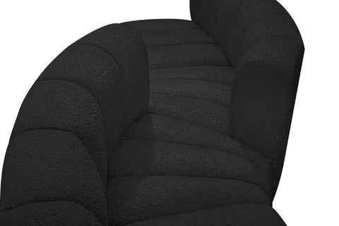 Briar Black 145 Boucle Fabric Upholstered Modular Sectional , 6-Piece (Style 2)