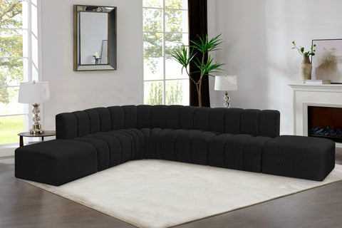 Briar Black 172 Boucle Fabric Upholstered Modular Sectional, 7-Piece