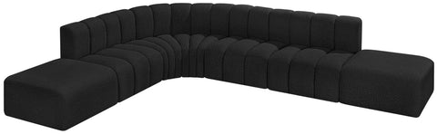 Briar Black 172 Boucle Fabric Upholstered Modular Sectional, 7-Piece
