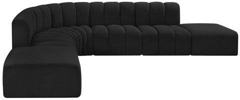 Briar Black 172 Boucle Fabric Upholstered Modular Sectional, 7-Piece