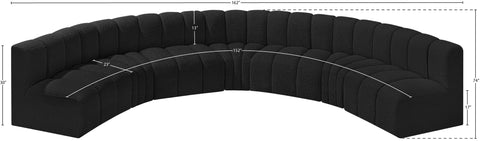 Briar Black 162 Boucle Fabric Upholstered Modular Sectional, 7-Piece