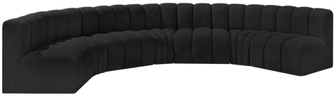Briar Black 162 Boucle Fabric Upholstered Modular Sectional, 7-Piece