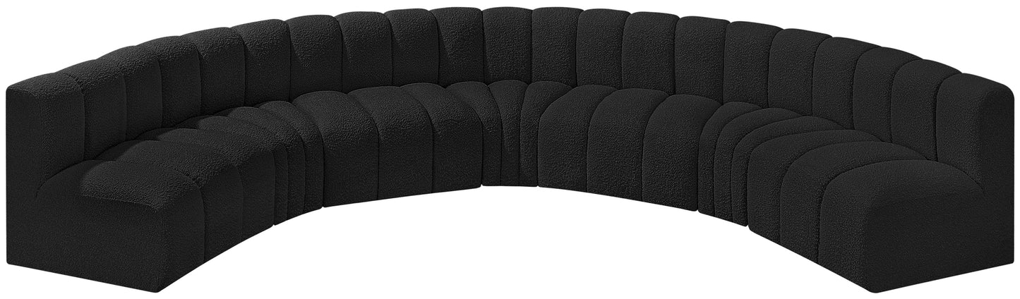 zara black boucle fabric modular sofa s7b