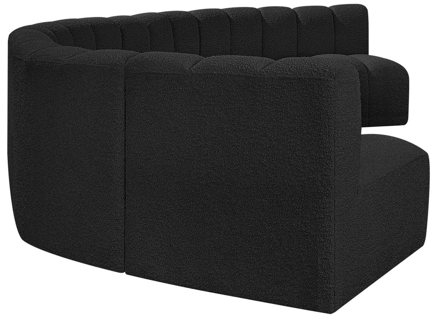 zara black boucle fabric modular sofa s7b