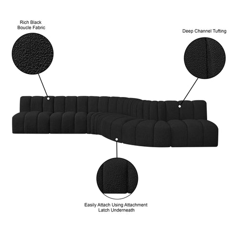 Yara 170" Boucle Fabric Upholstered Sectional, 7-Piece