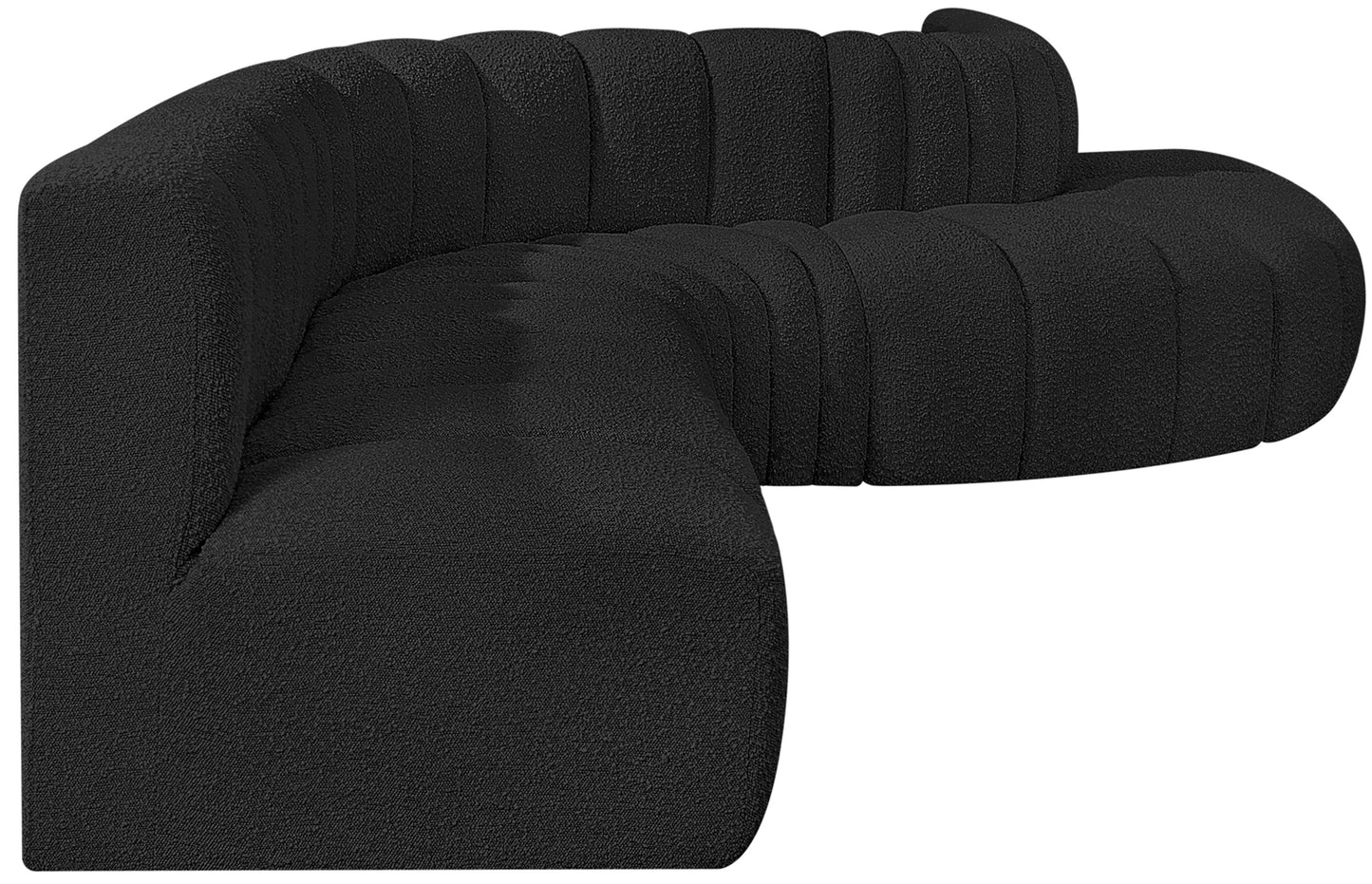 zara black boucle fabric modular sofa s7c