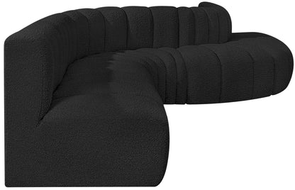 Zara Black Boucle Fabric Modular Sofa S7C