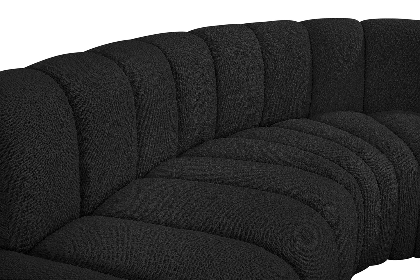 zara black boucle fabric modular sofa s7c