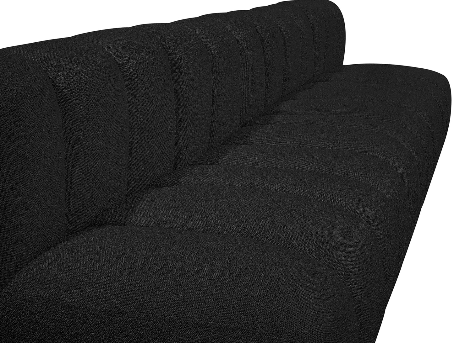 zara black boucle fabric modular sofa s7c