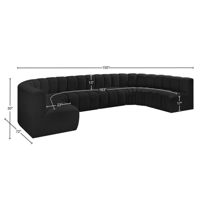 Zara Black Boucle Fabric Modular Sofa S8A