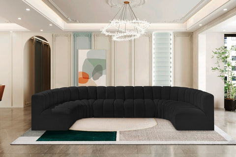 Briar Black 150 Boucle Fabric Upholstered Modular Sectional, 8-Piece