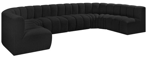 Briar Black 150 Boucle Fabric Upholstered Modular Sectional, 8-Piece
