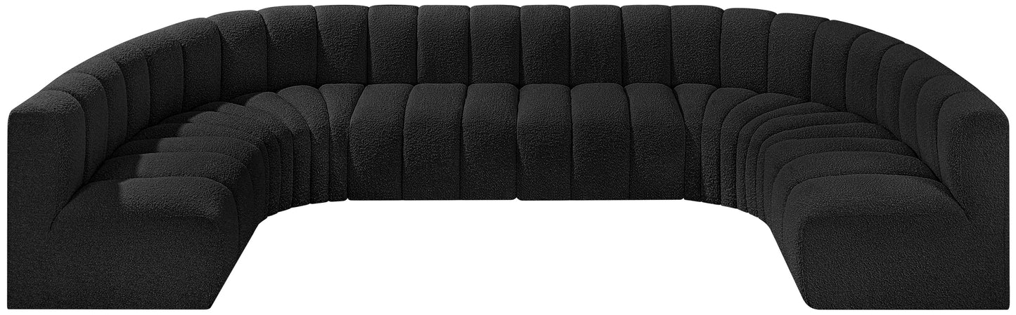 zara black boucle fabric modular sofa s8a