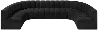 Zara Black Boucle Fabric Modular Sofa S8A