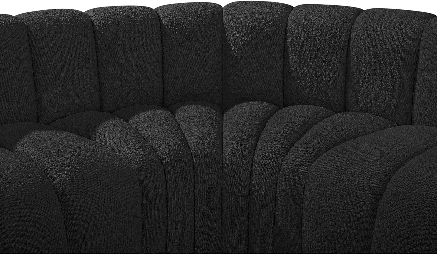 zara black boucle fabric modular sofa s8a