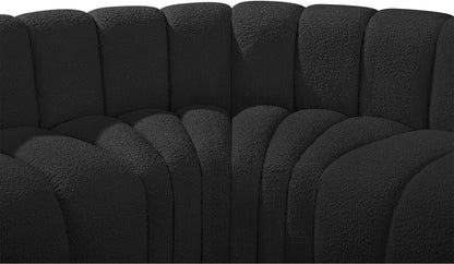 Zara Black Boucle Fabric Modular Sofa S8A