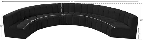 Briar Black 162 Boucle Fabric Upholstered Modular Sectional, 8-Piece