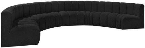 Briar Black 162 Boucle Fabric Upholstered Modular Sectional, 8-Piece