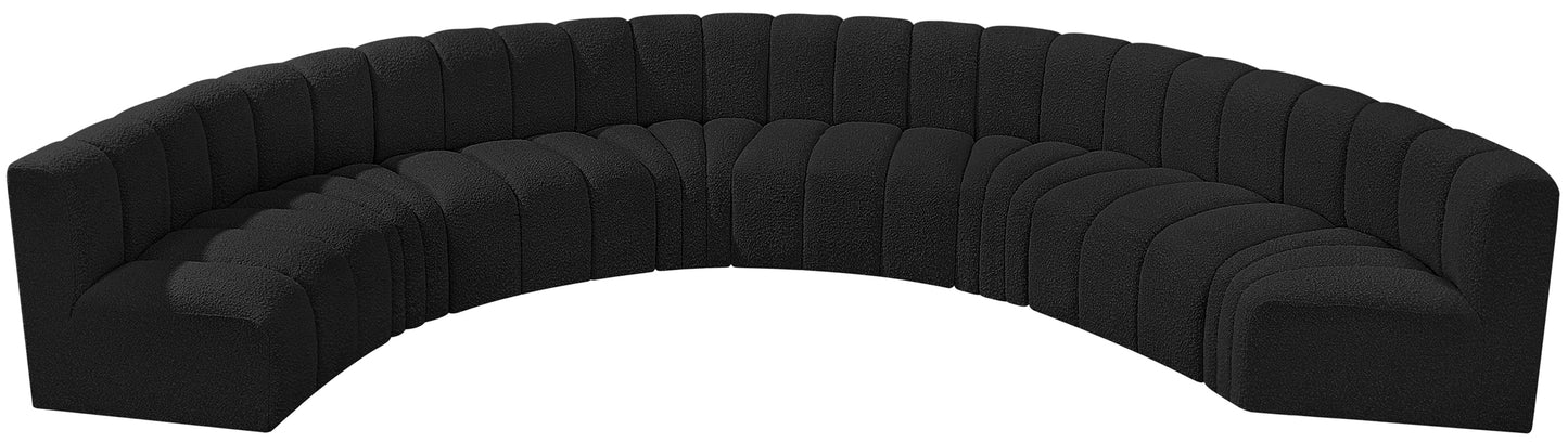 zara black boucle fabric modular sofa s8b