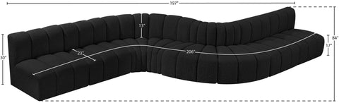 Briar Black 197 Boucle Fabric Upholstered Modular Sectional, 8-Piece