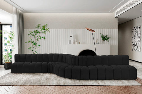 Briar Black 197 Boucle Fabric Upholstered Modular Sectional, 8-Piece