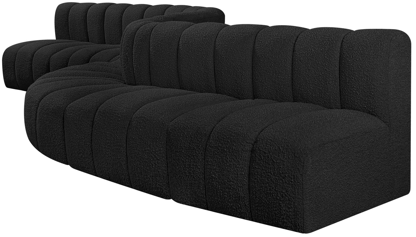 zara black boucle fabric modular sofa s8c