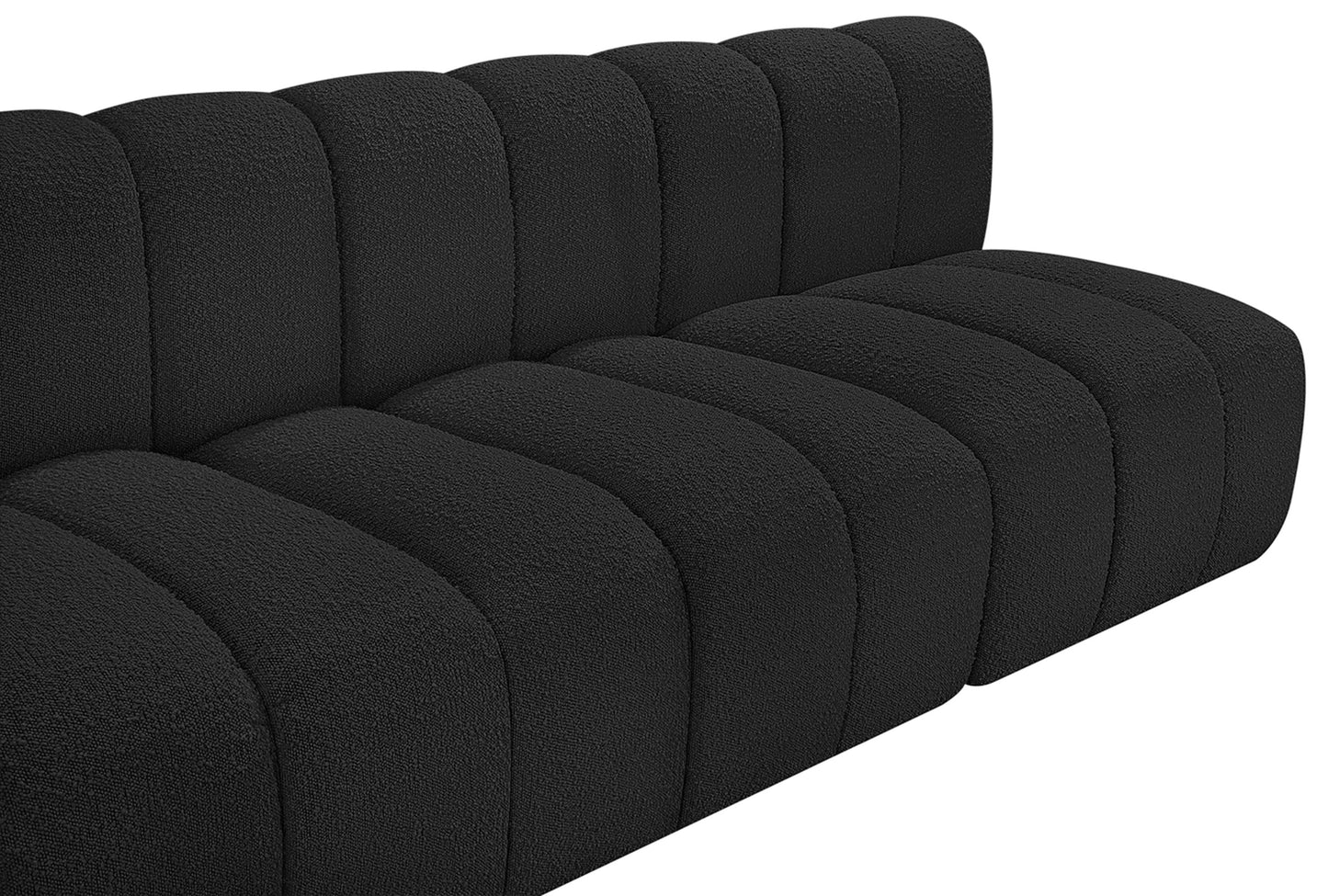 zara black boucle fabric modular sofa s8c