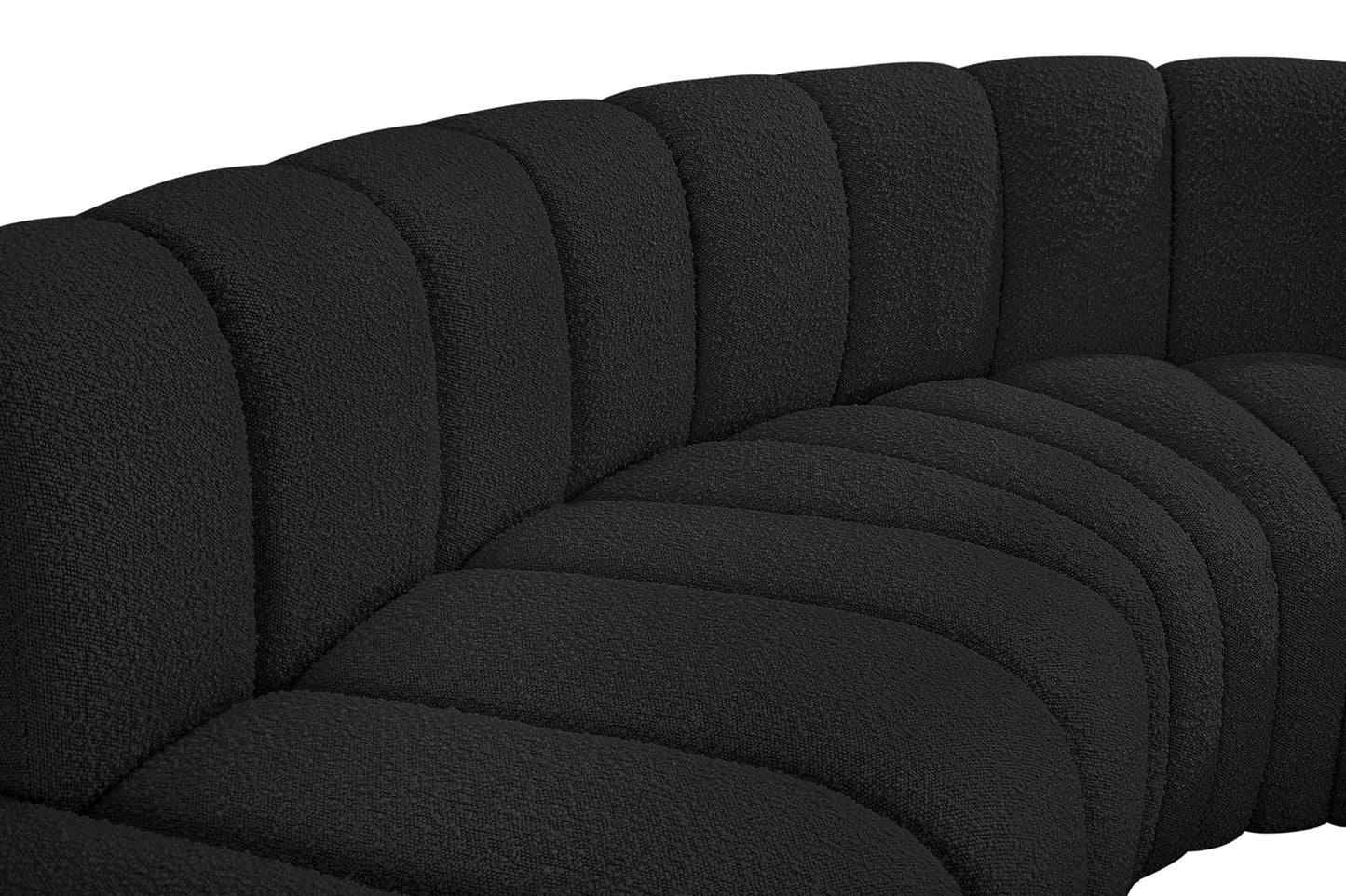 zara black boucle fabric modular sofa s8c