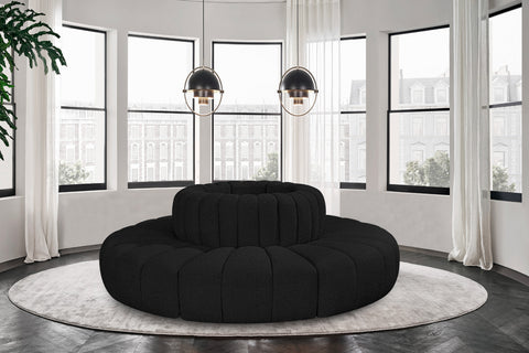Briar Black 90 Boucle Fabric Upholstered Modular Sectional, 8-Piece