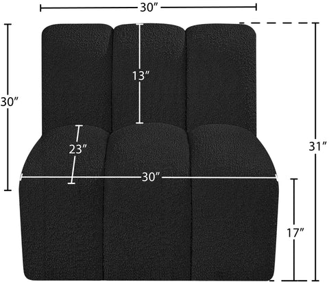 Briar Black Boucle Fabric Upholstered Modular Straight Chair, 1 Piece