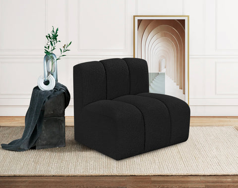 Briar Black Boucle Fabric Upholstered Modular Straight Chair, 1 Piece
