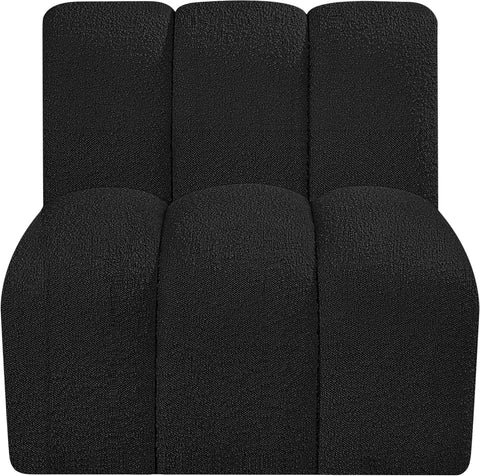 Briar Black Boucle Fabric Upholstered Modular Straight Chair, 1 Piece