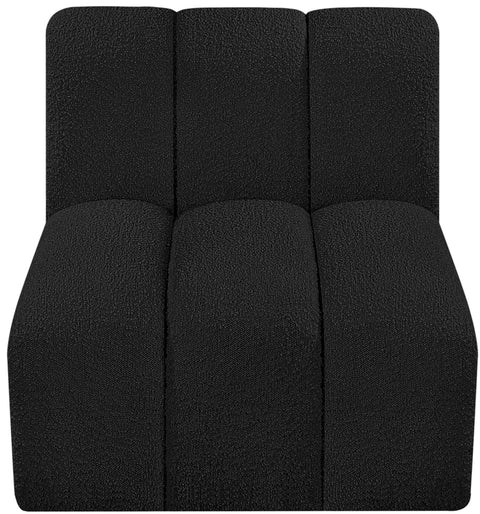 Briar Black Boucle Fabric Upholstered Modular Straight Chair, 1 Piece