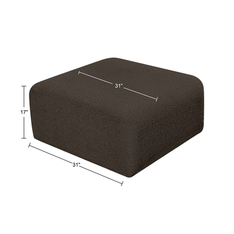 Briar Brown Boucle Fabric Upholstered Modular Ottoman, 1 Piece