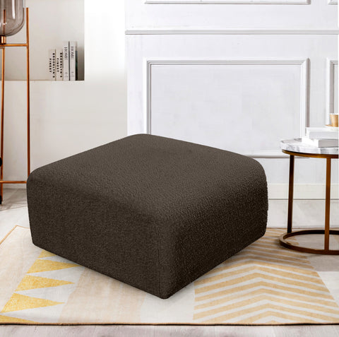 Briar Brown Boucle Fabric Upholstered Modular Ottoman, 1 Piece