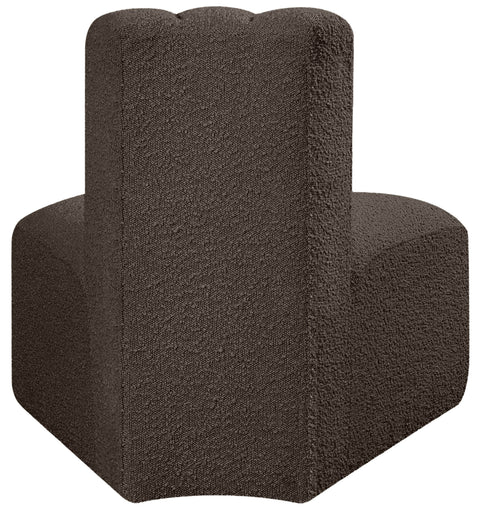 Briar Brown Boucle Fabric Upholstered Modular Reverse Corner Chair, 1 Piece