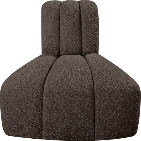 Briar Brown Boucle Fabric Upholstered Modular Reverse Corner Chair, 1 Piece