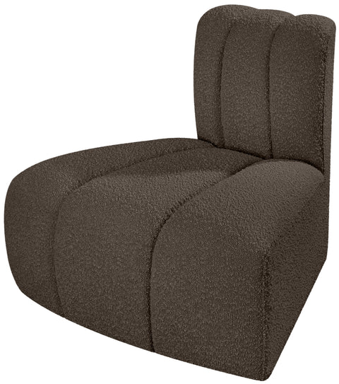 Briar Brown Boucle Fabric Upholstered Modular Reverse Corner Chair, 1 Piece