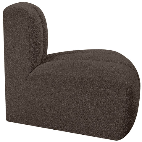 Briar Brown Boucle Fabric Upholstered Modular Reverse Corner Chair, 1 Piece