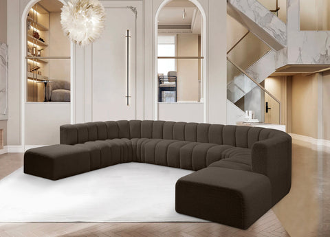 Briar Brown 161 Boucle Fabric Upholstered Modular Sectional, 10-Piece