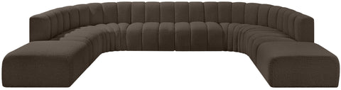 Briar Brown 161 Boucle Fabric Upholstered Modular Sectional, 10-Piece
