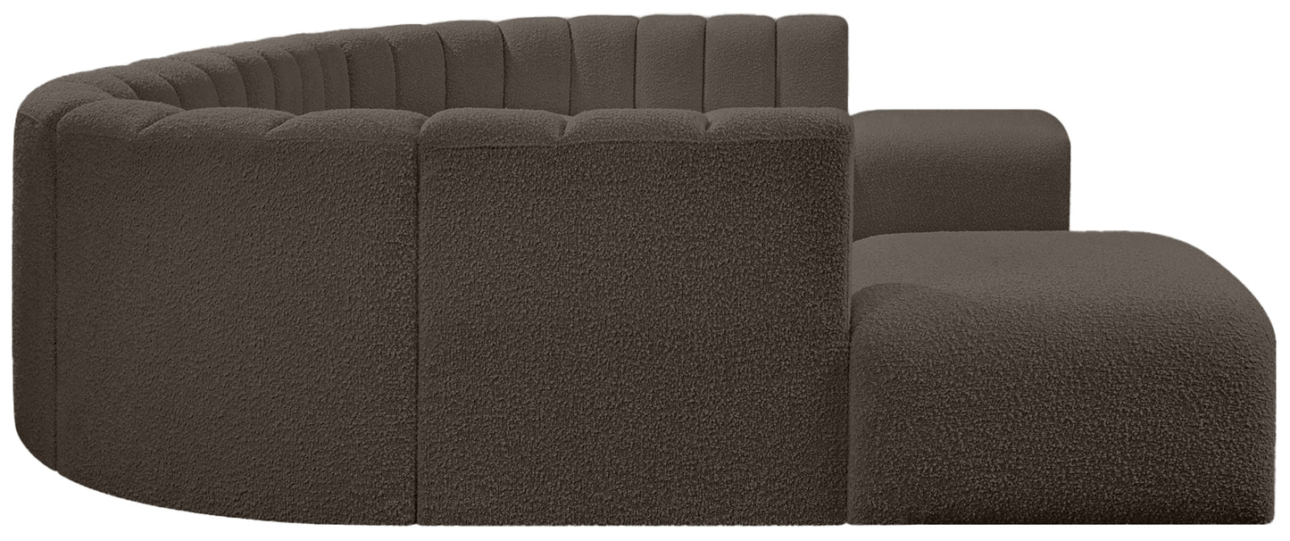 zara brown boucle fabric modular sofa s10a