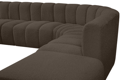 Zara Brown Boucle Fabric Modular Sofa S10A